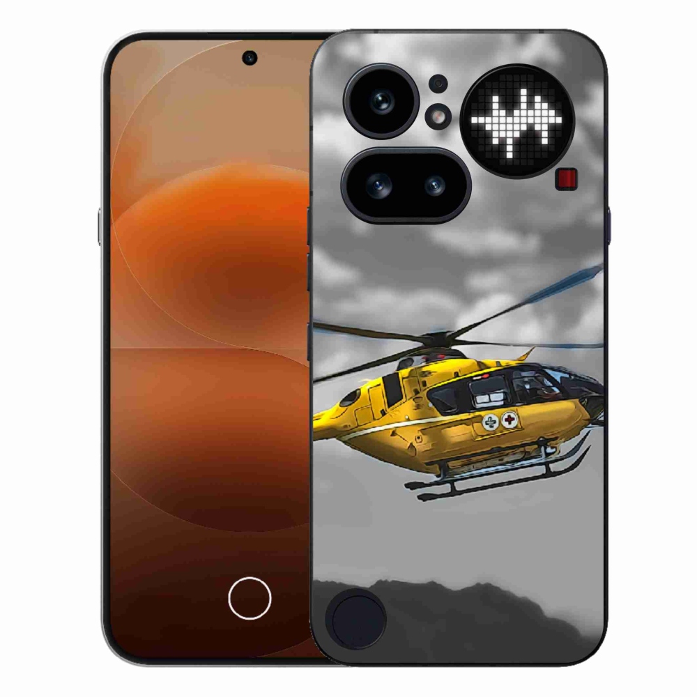 Gelový kryt mmCase na Nothing Phone (4a) - žlutá helikoptéra