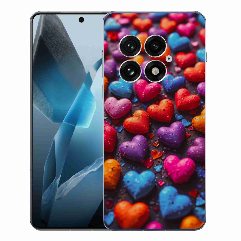 Gelový kryt mmCase na One Plus 13 - barevná srdce