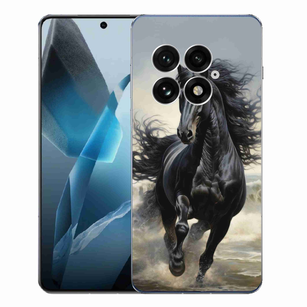 Gelový kryt mmCase na One Plus 13 - běžící černý kůň