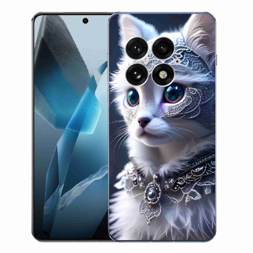 Gelový kryt mmCase na One Plus 13 - bílá kočka