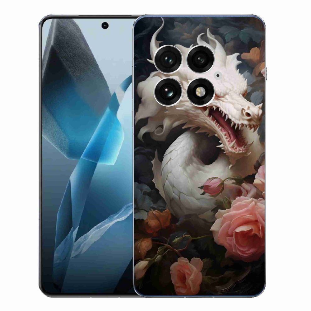 Gelový kryt mmCase na One Plus 13 - bílý drak