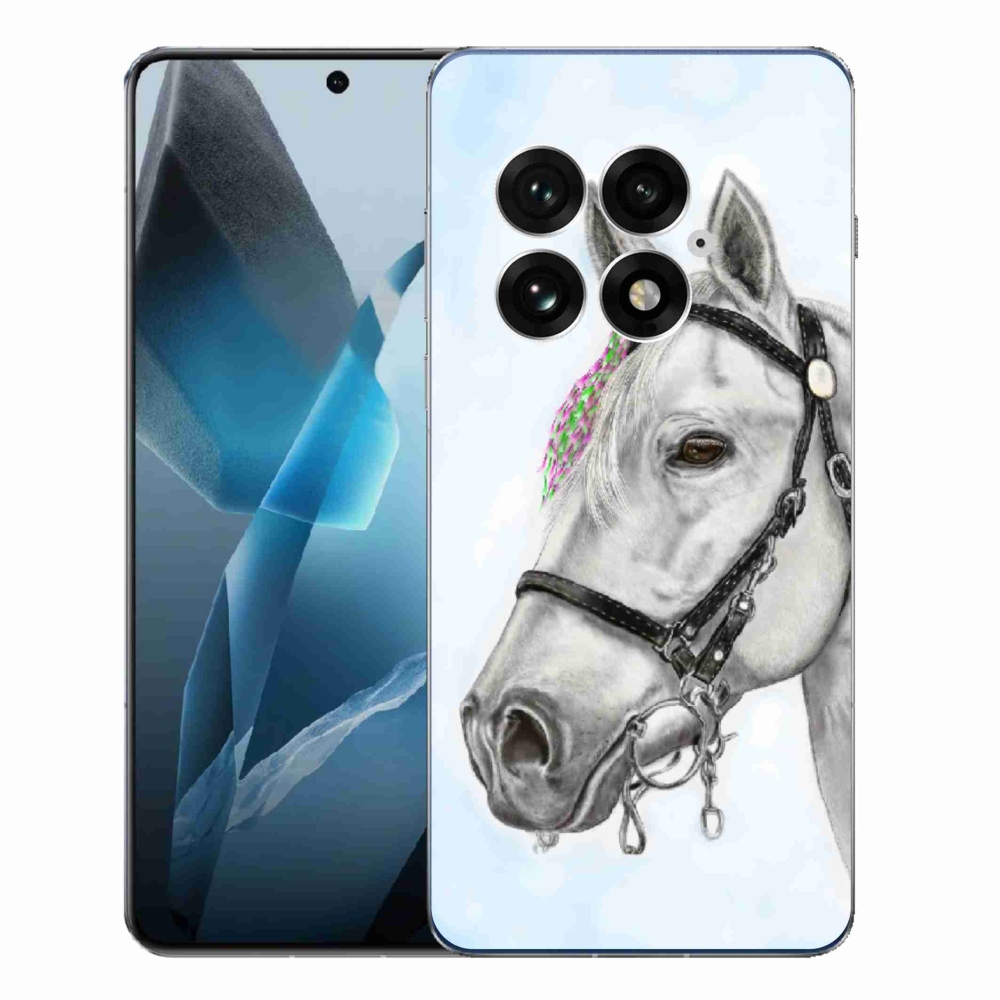 Gelový kryt mmCase na One Plus 13 - bílý kůň 1