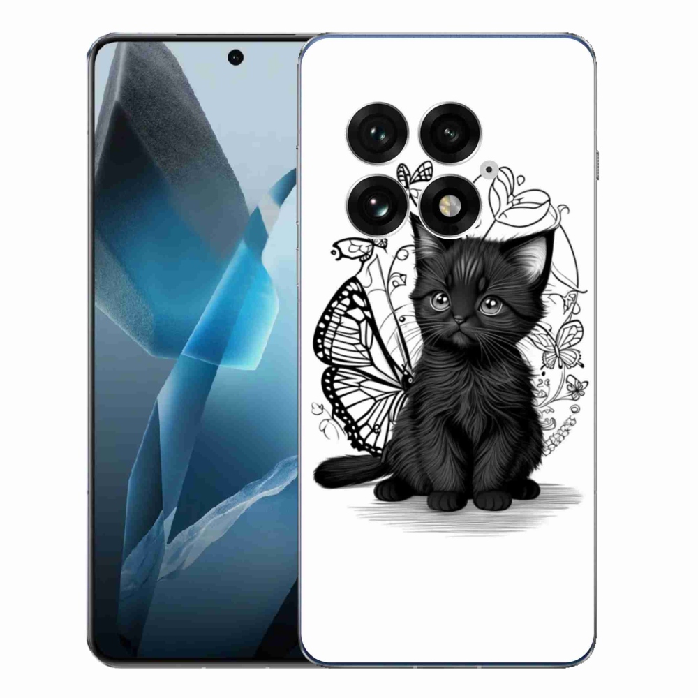 Gelový kryt mmCase na One Plus 13 - černé kotě