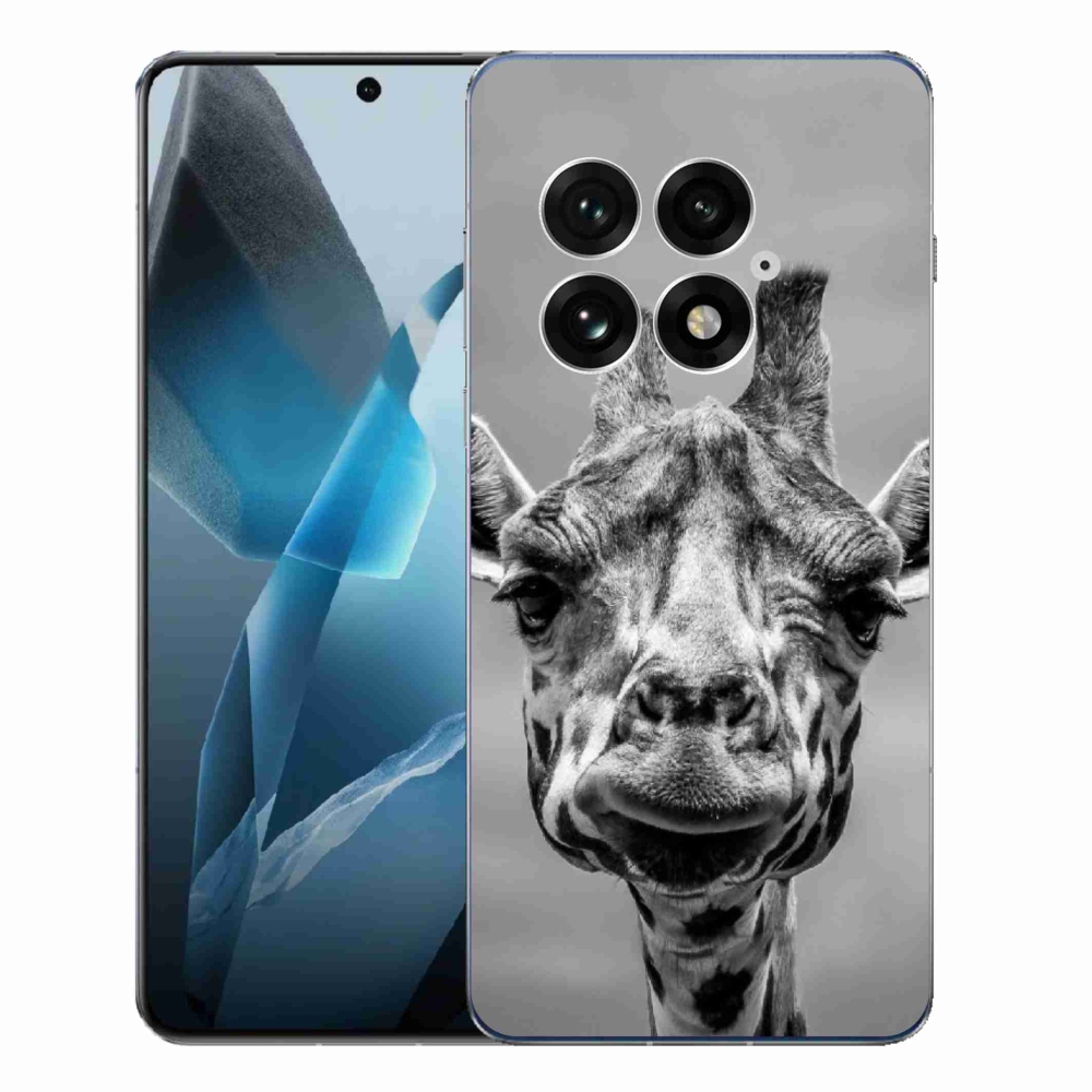 Gelový kryt mmCase na One Plus 13 - černobílá žirafa