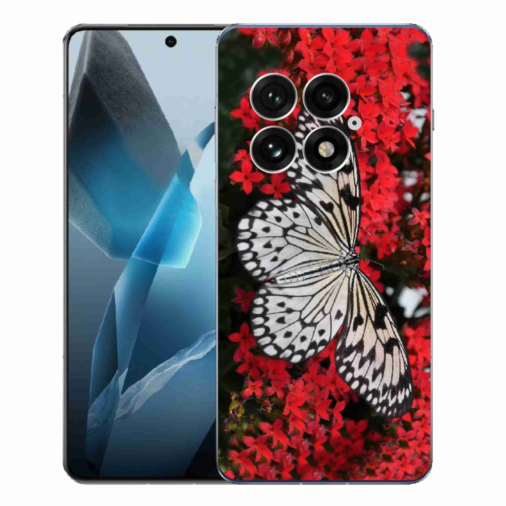 Gelový kryt mmCase na One Plus 13 - černobílý motýl 1
