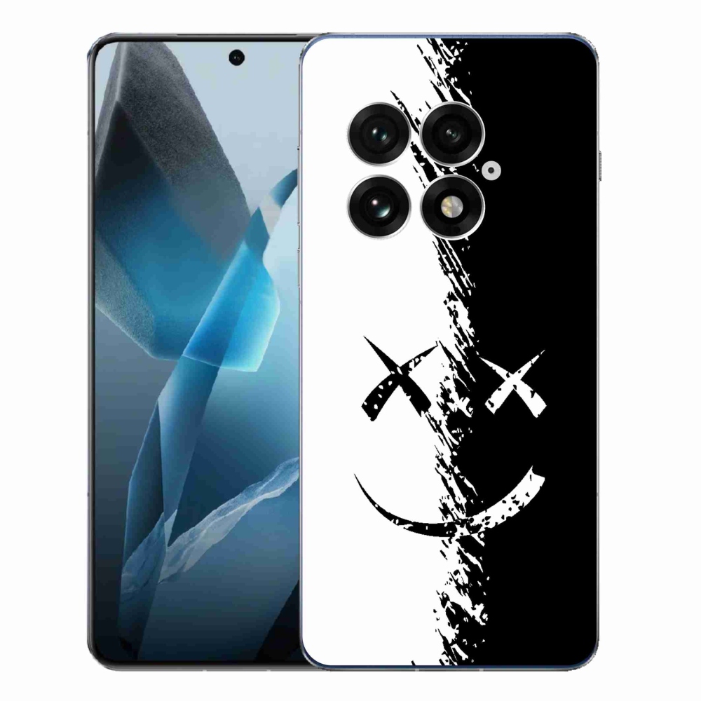 Gelový kryt mmCase na One Plus 13 - černobílý smajlík
