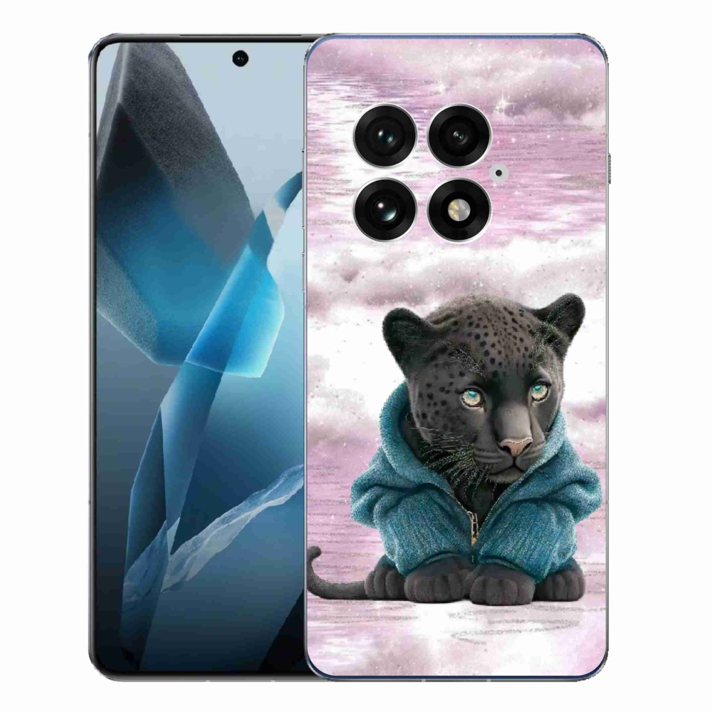 Gelový kryt mmCase na One Plus 13 - černý panter ve svetru