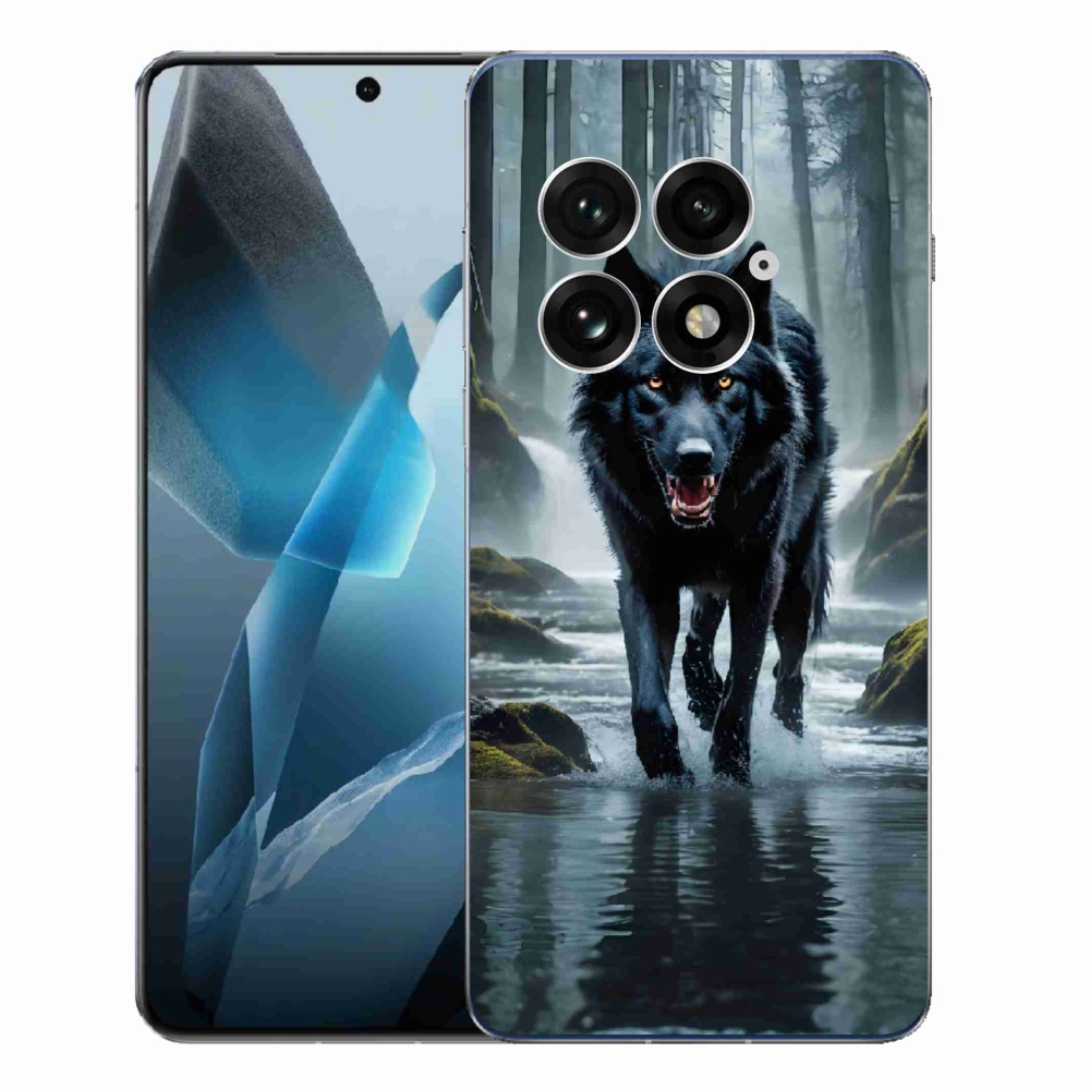 Gelový kryt mmCase na One Plus 13 - černý vlk