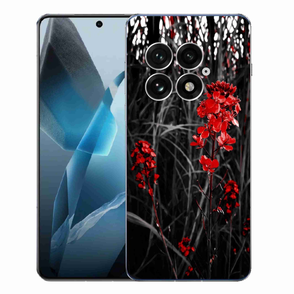 Gelový kryt mmCase na One Plus 13 - červená rostlina