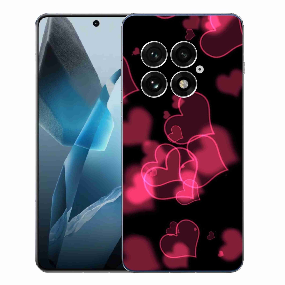 Gelový kryt mmCase na One Plus 13 - červená srdíčka