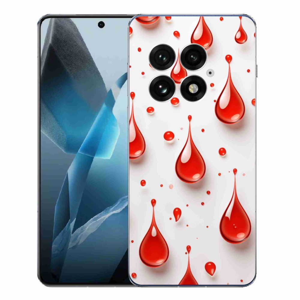 Gelový kryt mmCase na One Plus 13 - červené kapky