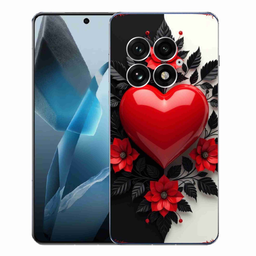 Gelový kryt mmCase na One Plus 13 - červené srdce