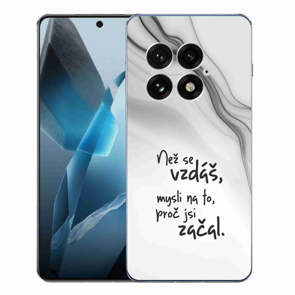 Gelový kryt mmCase na One Plus 13 - citát 2 bílé pozadí