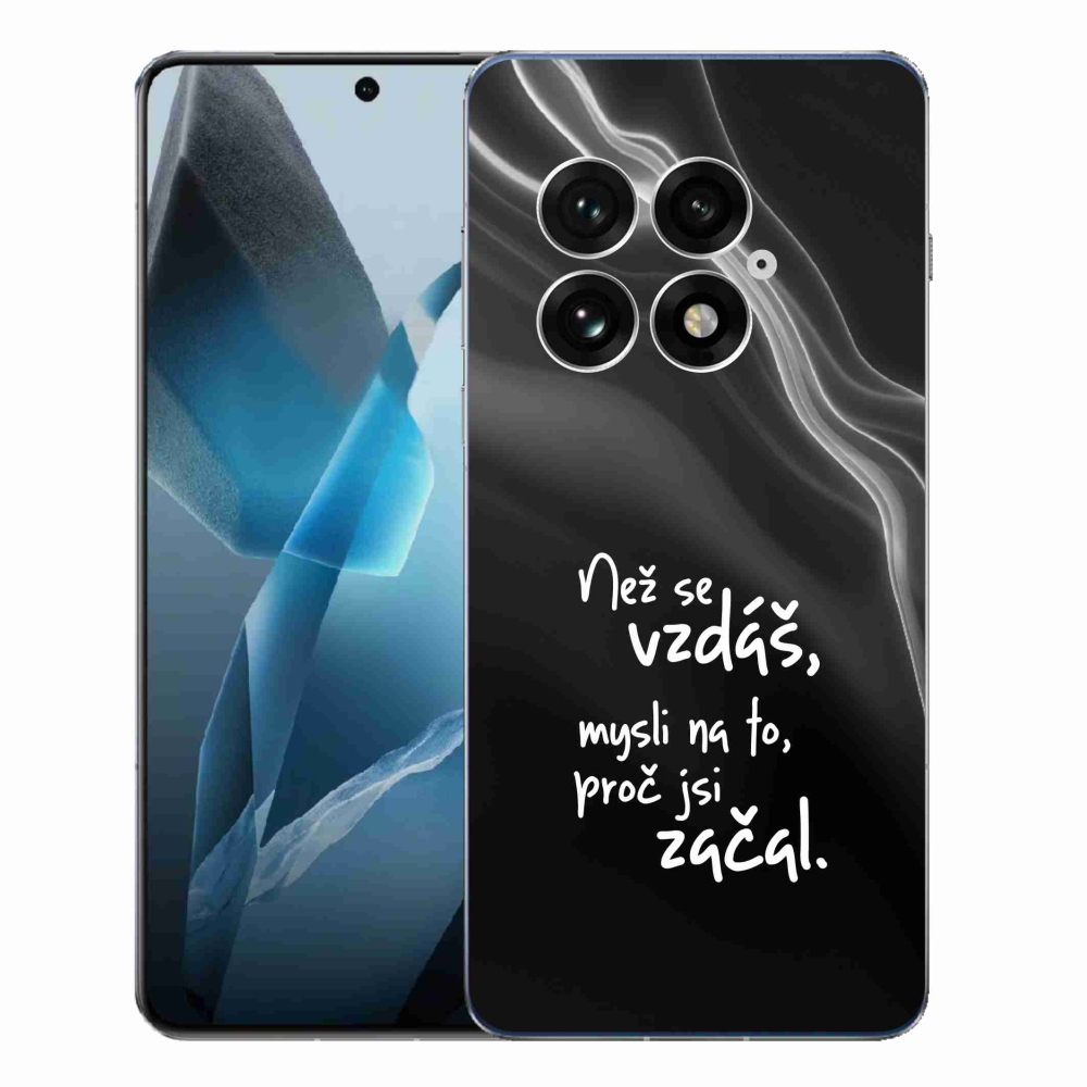 Gelový kryt mmCase na One Plus 13 - citát 2 černé pozadí