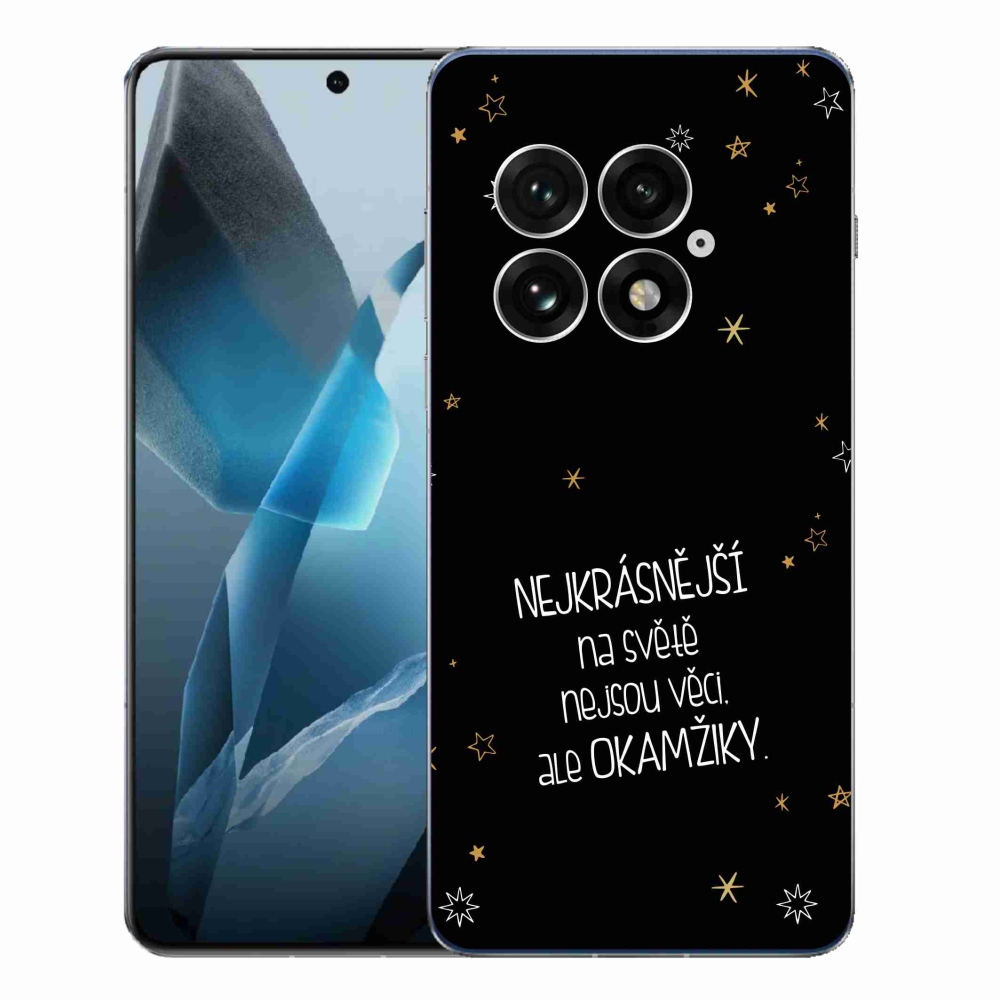Gelový kryt mmCase na One Plus 13 - citát 4 černé pozadí
