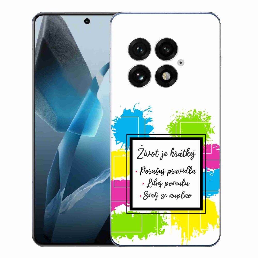 Gelový kryt mmCase na One Plus 13 - citát 5 bílé pozadí