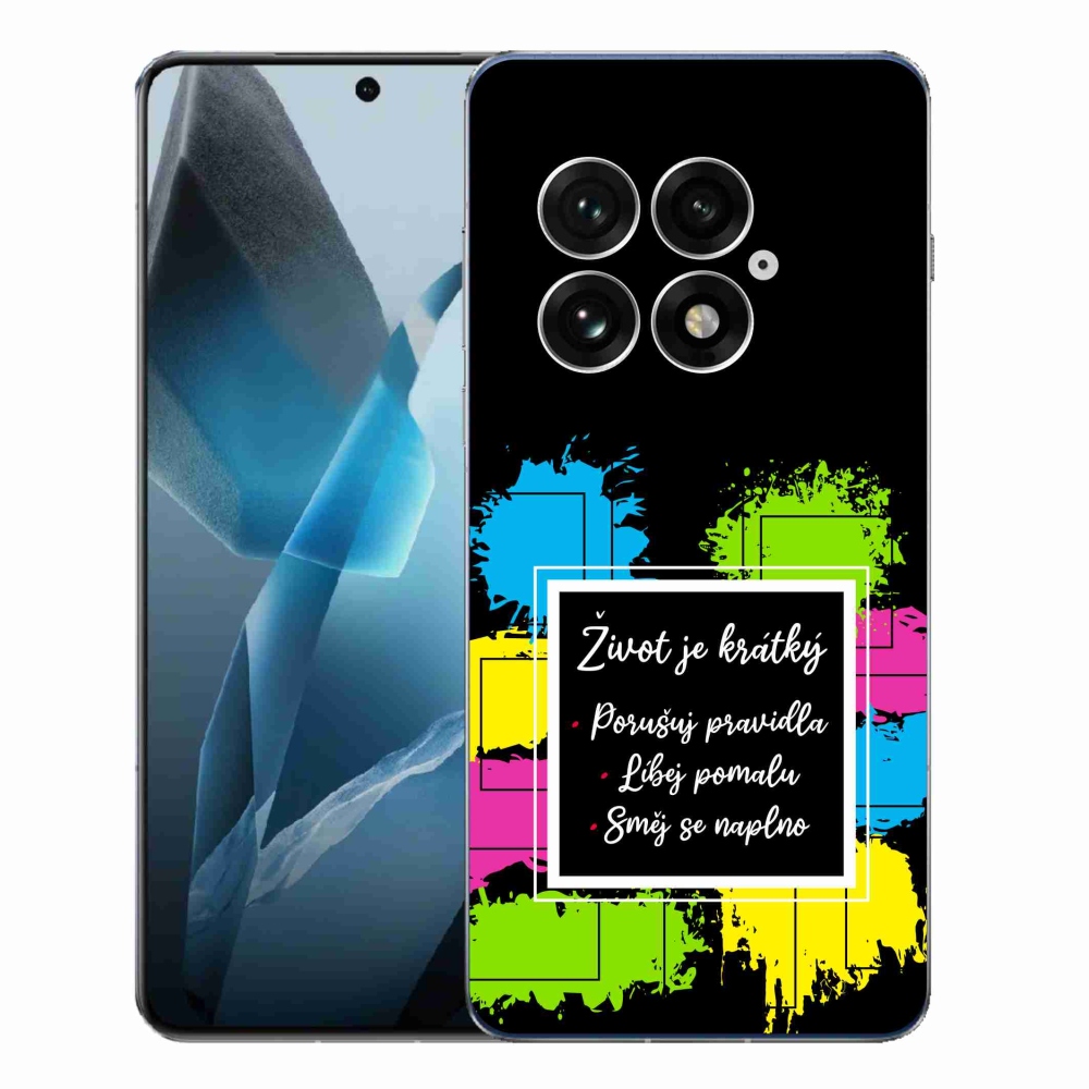 Gelový kryt mmCase na One Plus 13 - citát 5 černé pozadí