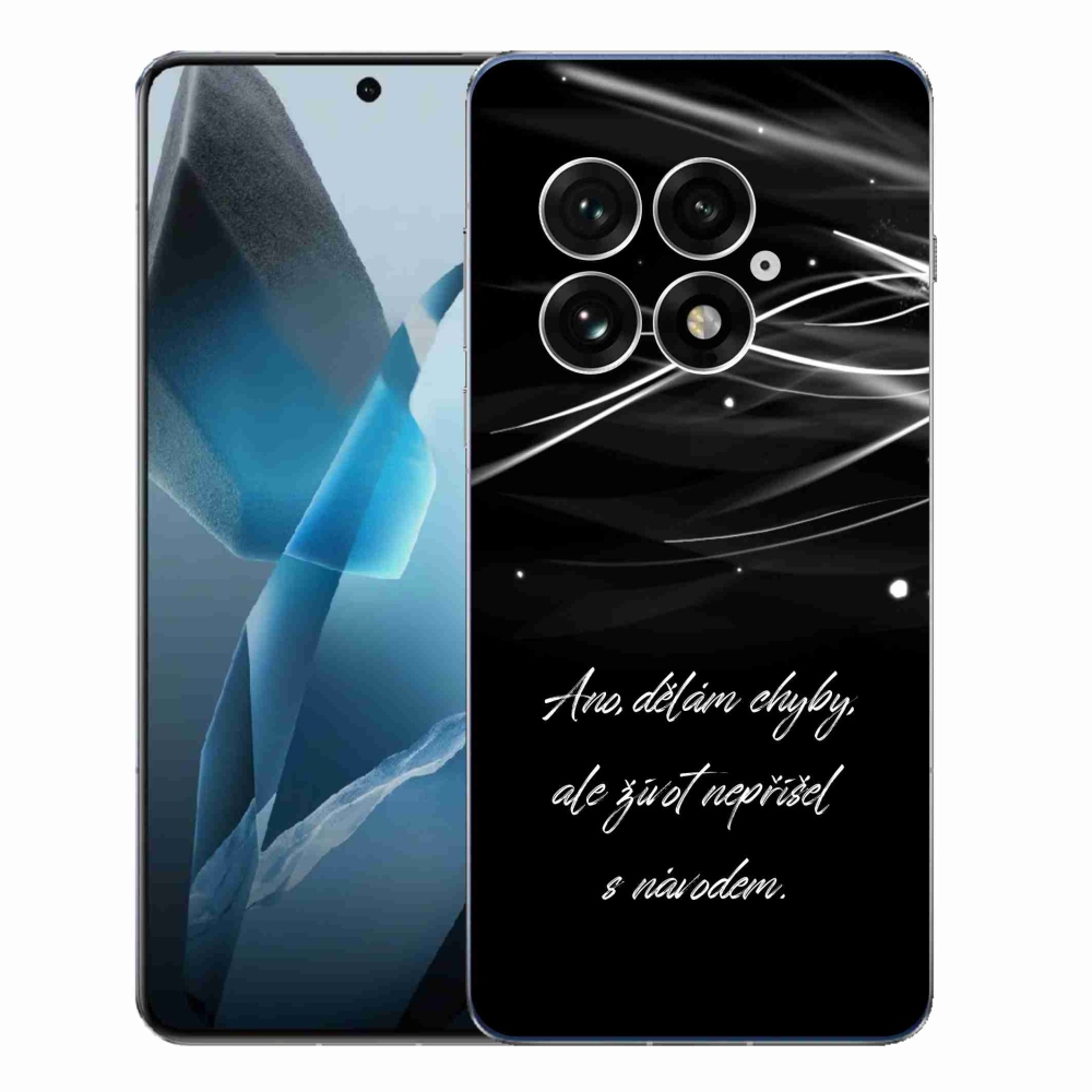 Gelový kryt mmCase na One Plus 13 - citát černé pozadí