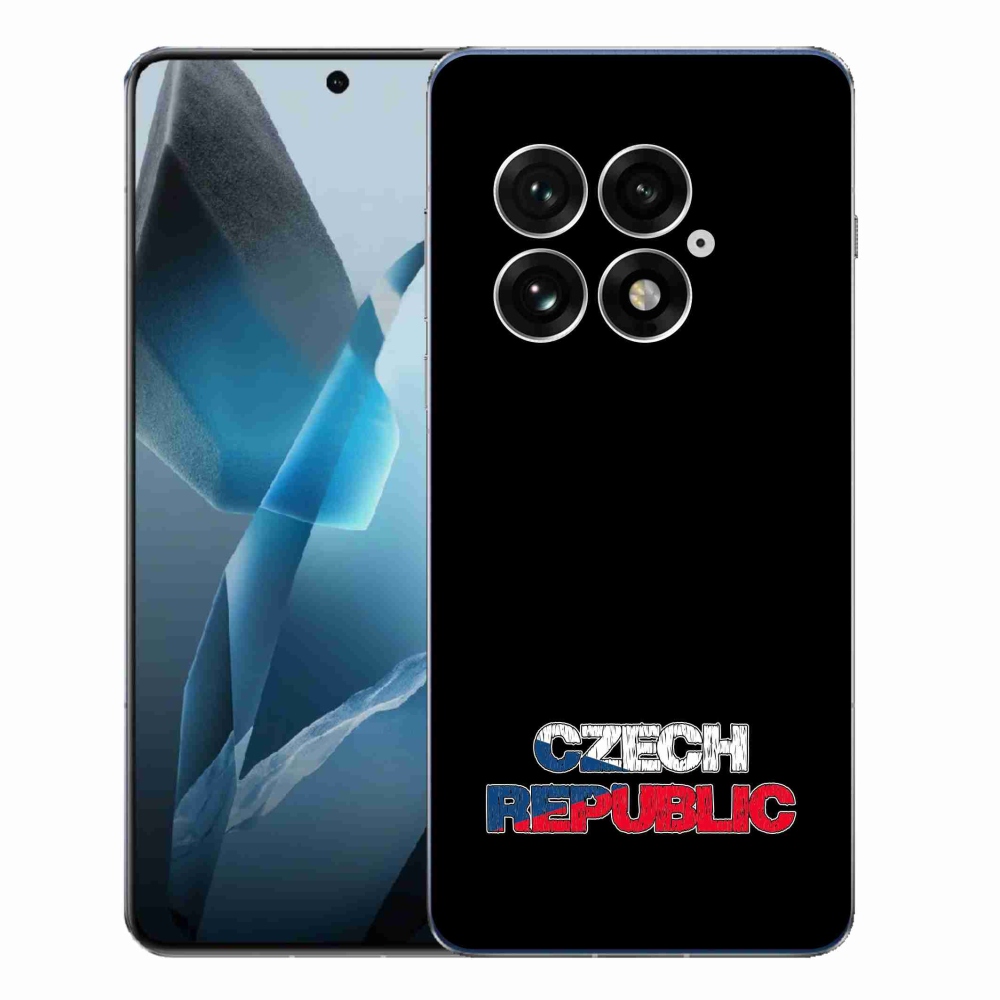 Gelový kryt mmCase na One Plus 13 - Czech Republic černé pozadí