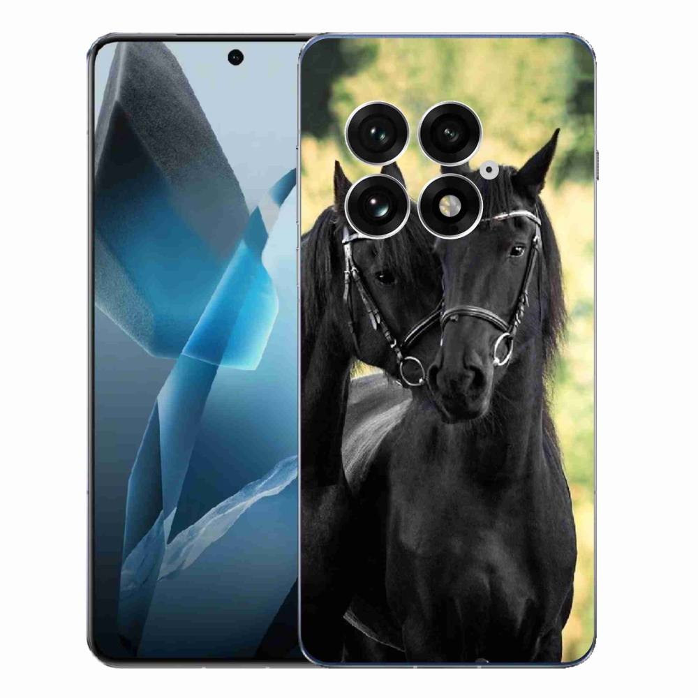 Gelový kryt mmCase na One Plus 13 - dva černí koně