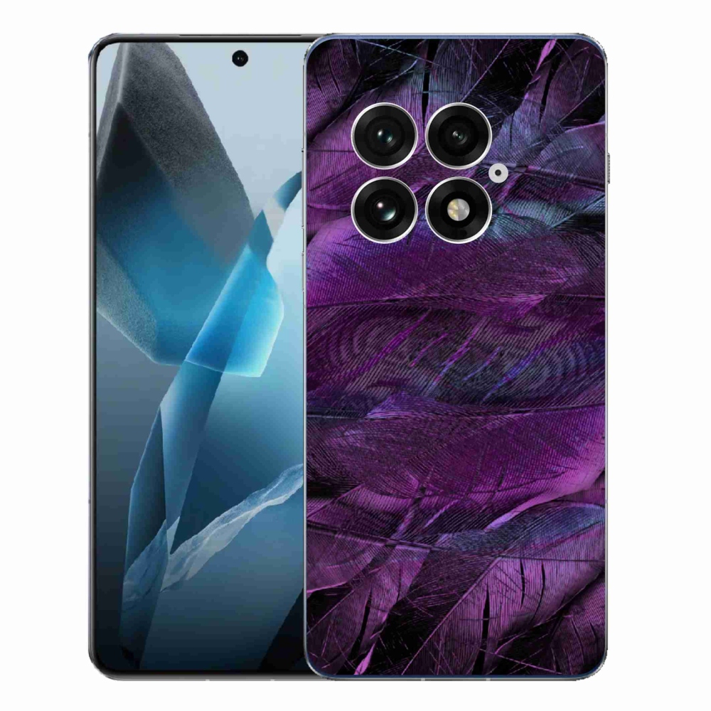 Gelový kryt mmCase na One Plus 13 - fialová pírka