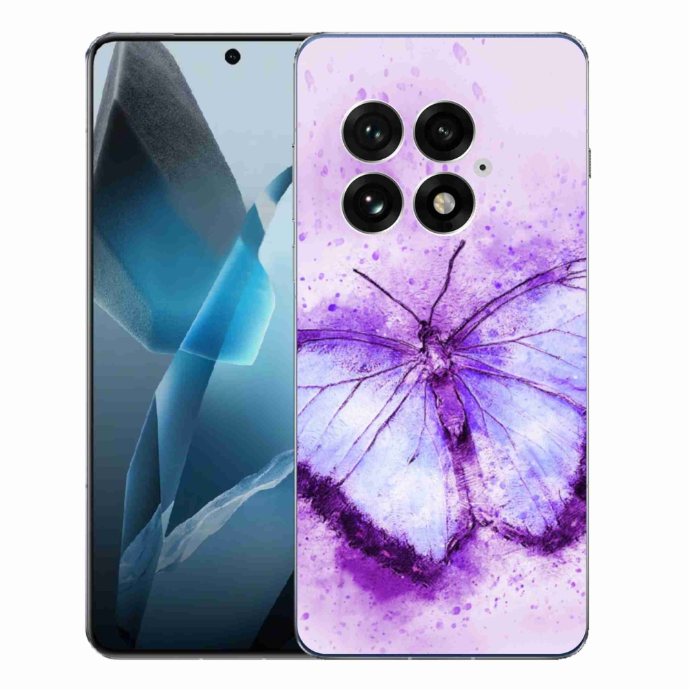 Gelový kryt mmCase na One Plus 13 - fialový motýl