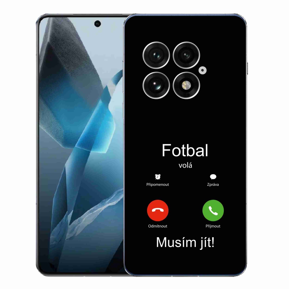 Gelový kryt mmCase na One Plus 13 - fotbal volá černé pozadí