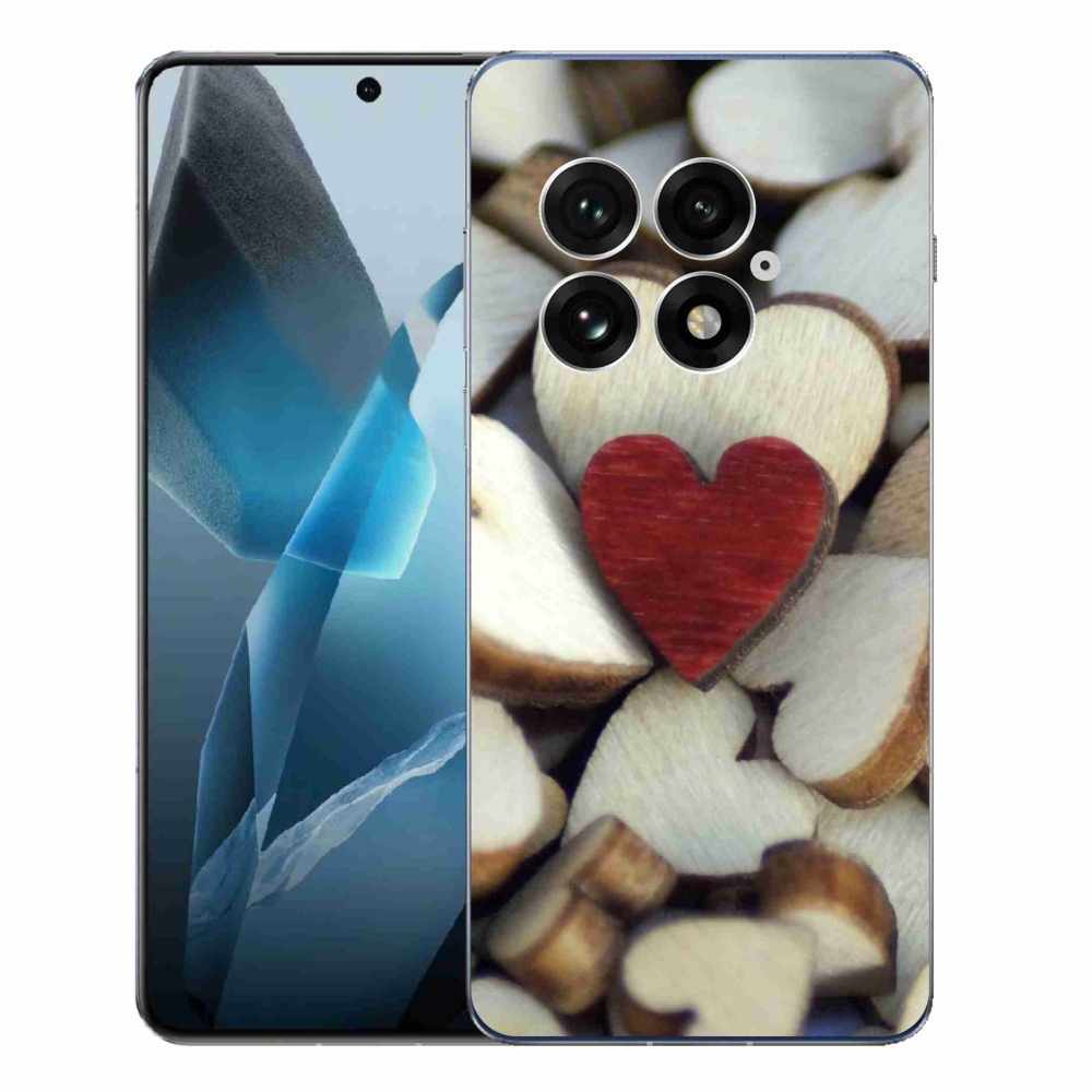 Gelový kryt mmCase na One Plus 13 - gravírované červené srdce 