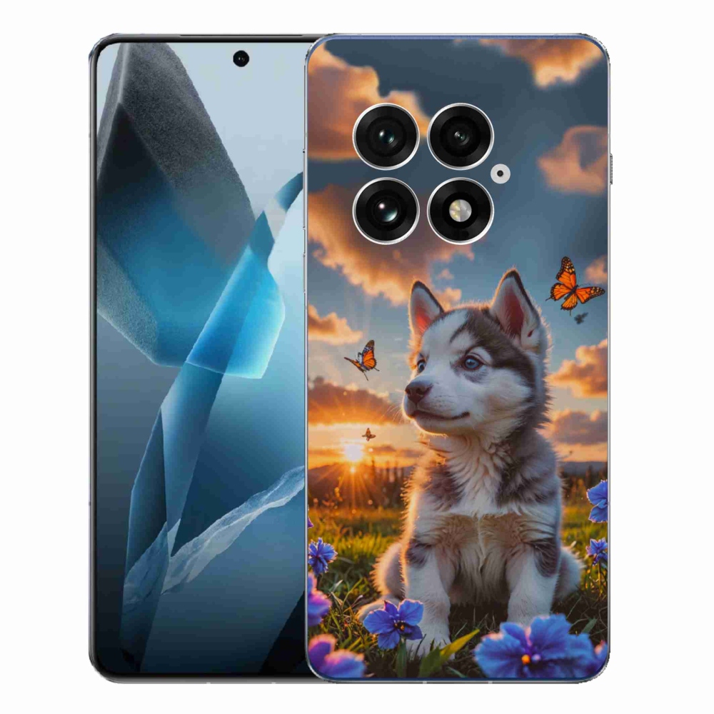Gelový kryt mmCase na One Plus 13 - husky při západu slunce