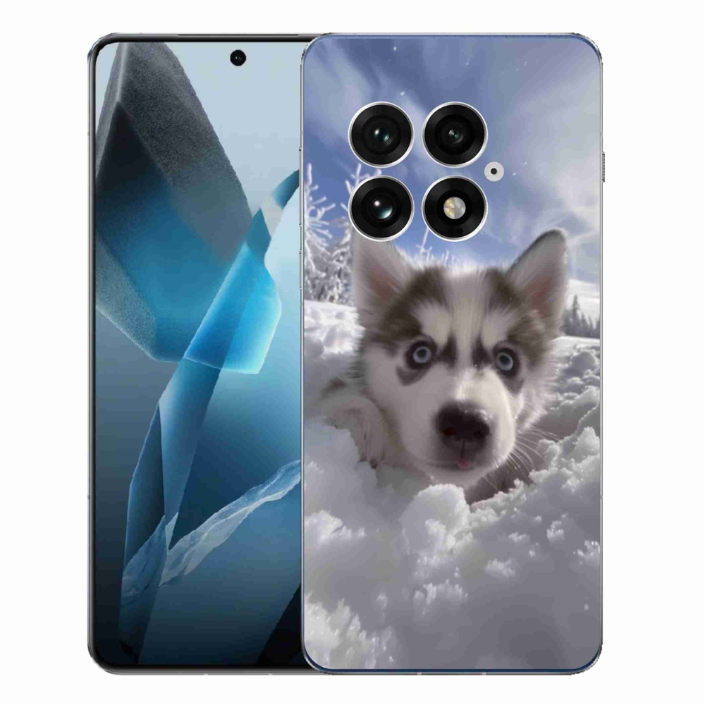 Gelový kryt mmCase na One Plus 13 - husky ve sněhu