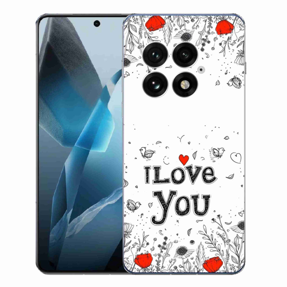 Gelový kryt mmCase na One Plus 13 - I love you bílé pozadí