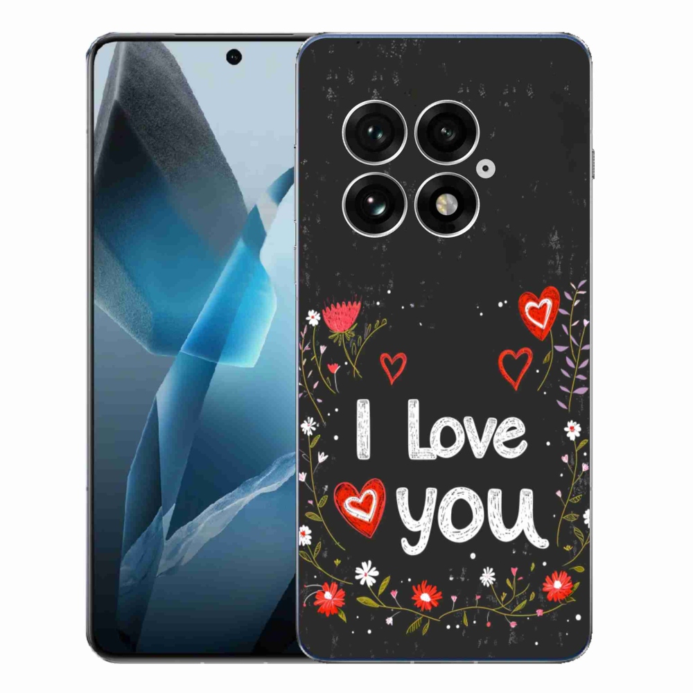 Gelový kryt mmCase na One Plus 13 - I love you černé pozadí