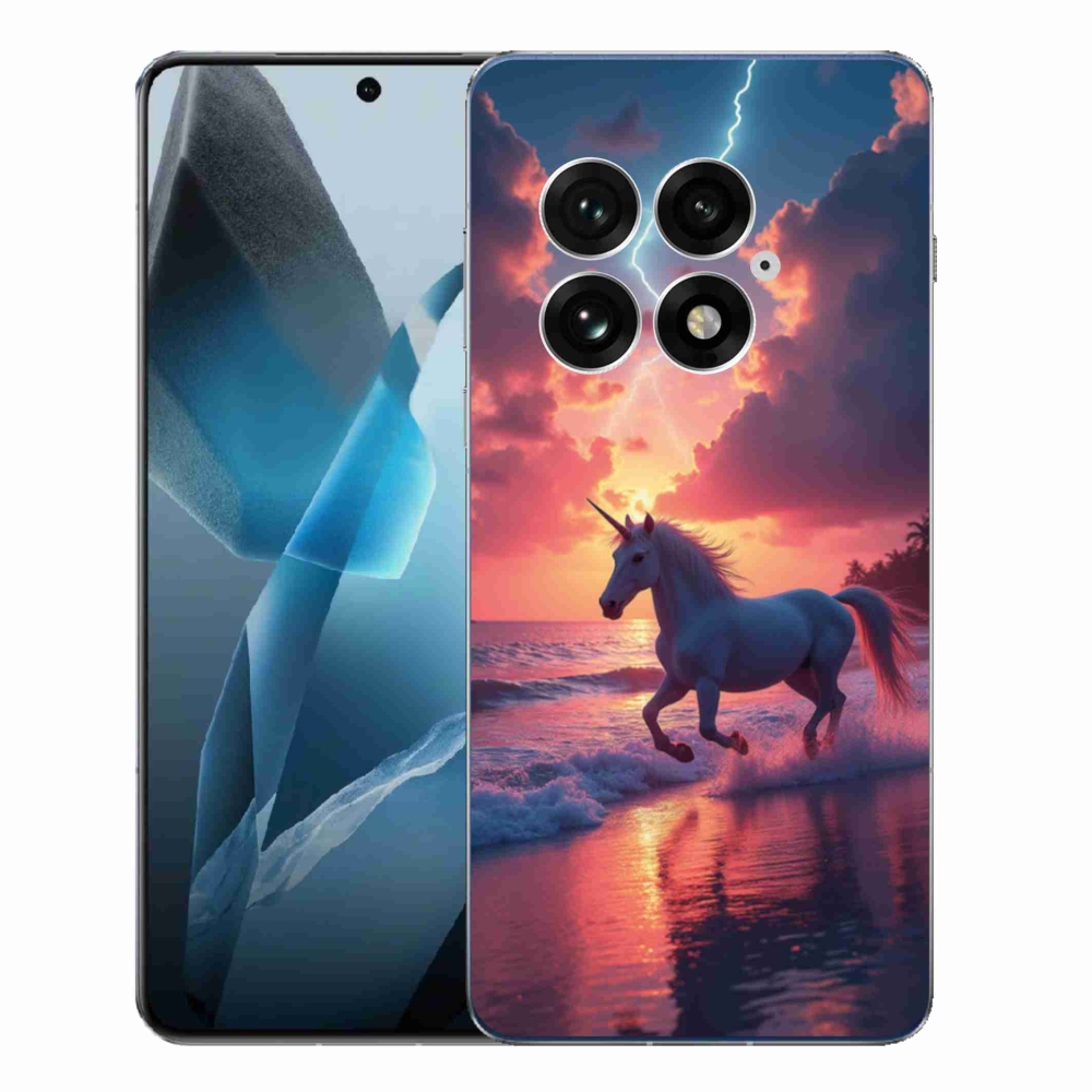 Gelový kryt mmCase na One Plus 13 - jednorožec na pláži