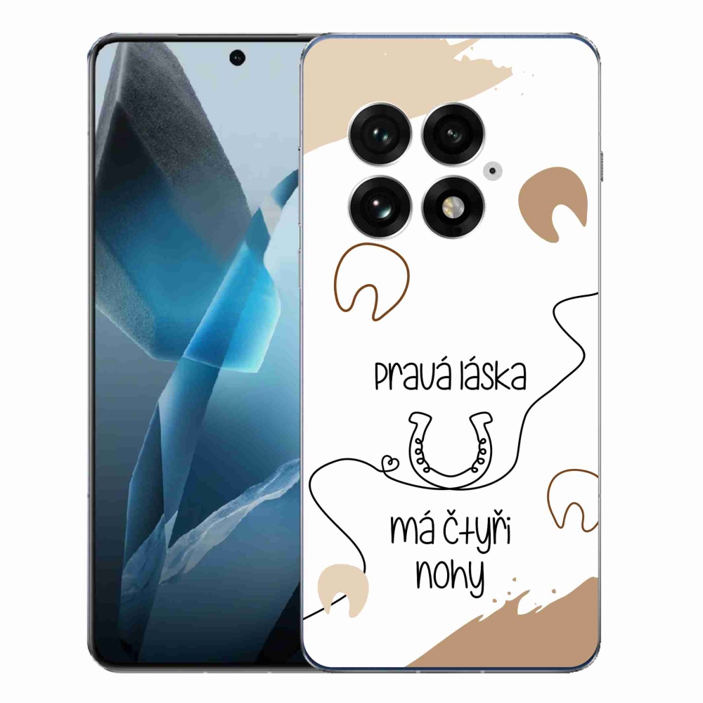 Gelový kryt mmCase na One Plus 13 - koňský motiv bílé pozadí
