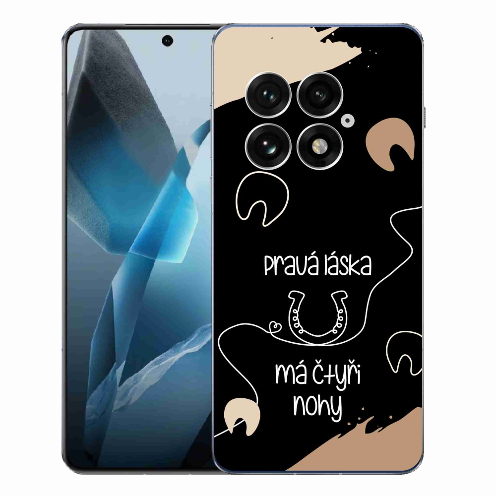Gelový kryt mmCase na One Plus 13 - koňský motiv černé pozadí
