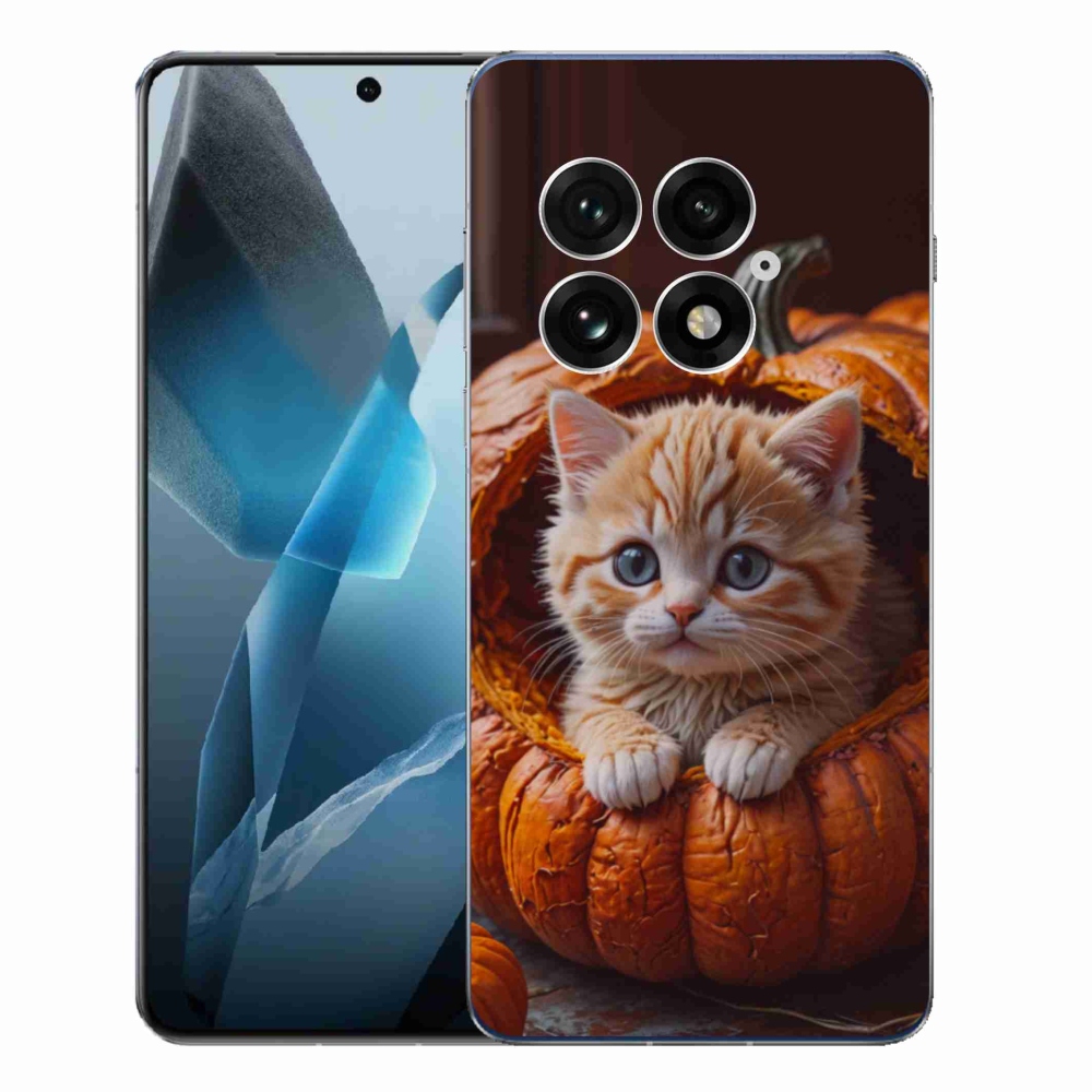 Gelový kryt mmCase na One Plus 13 - kotě a dýně 2