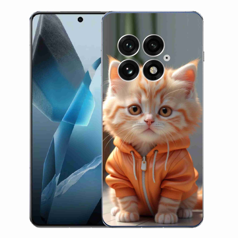 Gelový kryt mmCase na One Plus 13 - kotě v mikině
