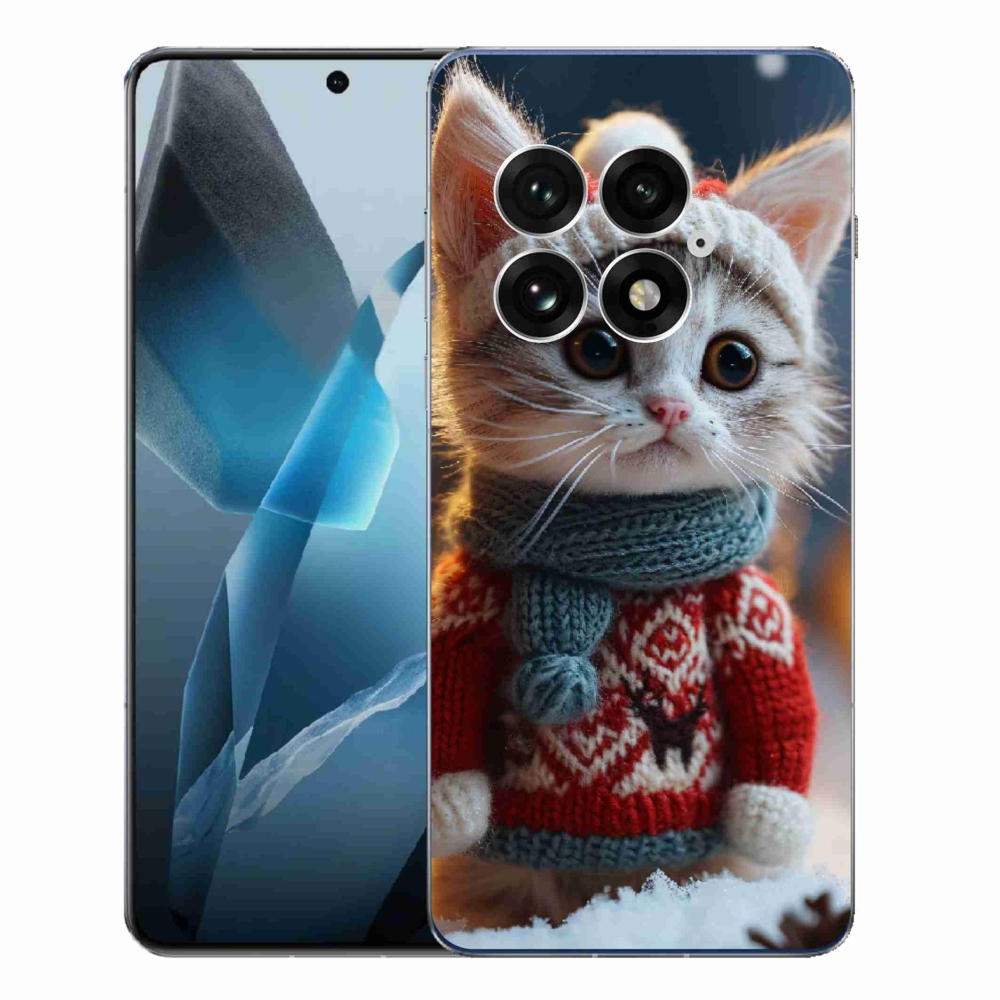 Gelový kryt mmCase na One Plus 13 - kotě ve svetru