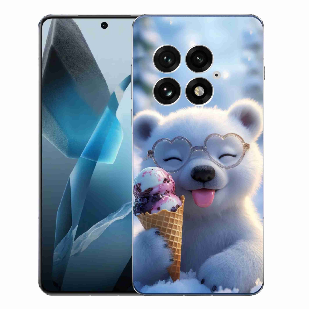 Gelový kryt mmCase na One Plus 13 - medvídek se zmrzlinou