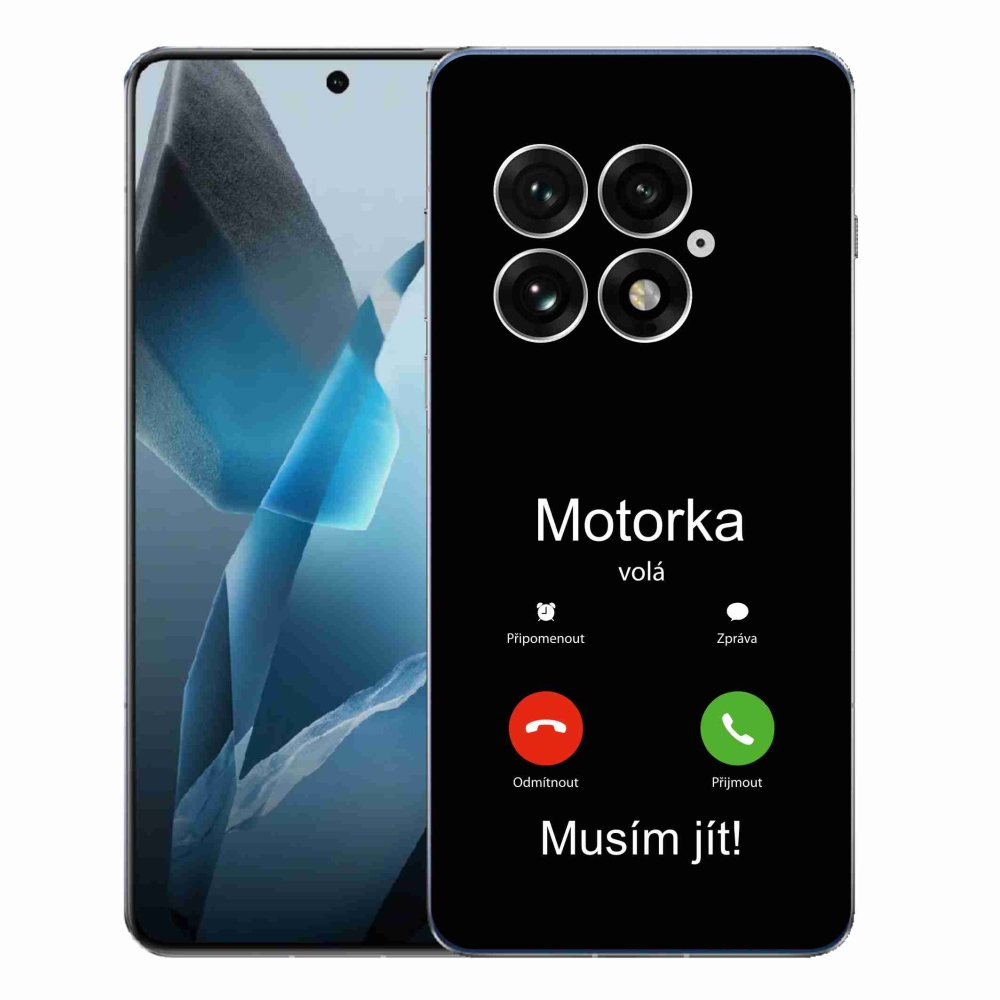 Gelový kryt mmCase na One Plus 13 - motorka volá černé pozadí