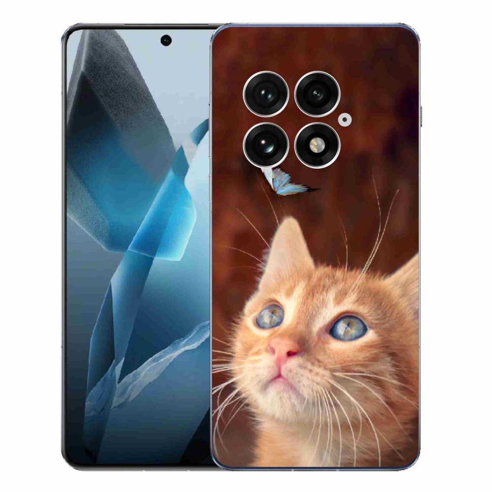 Gelový kryt mmCase na One Plus 13 - motýl a kotě