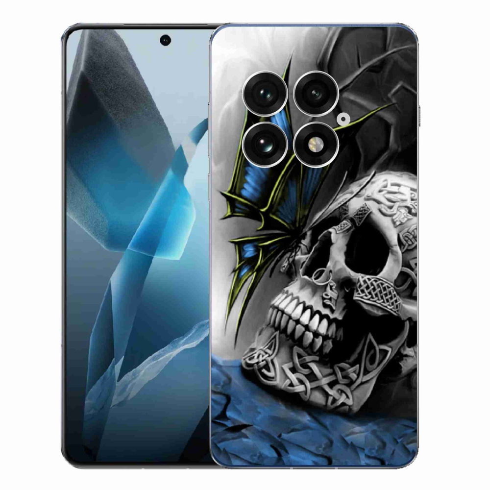 Gelový kryt mmCase na One Plus 13 - motýl a lebka