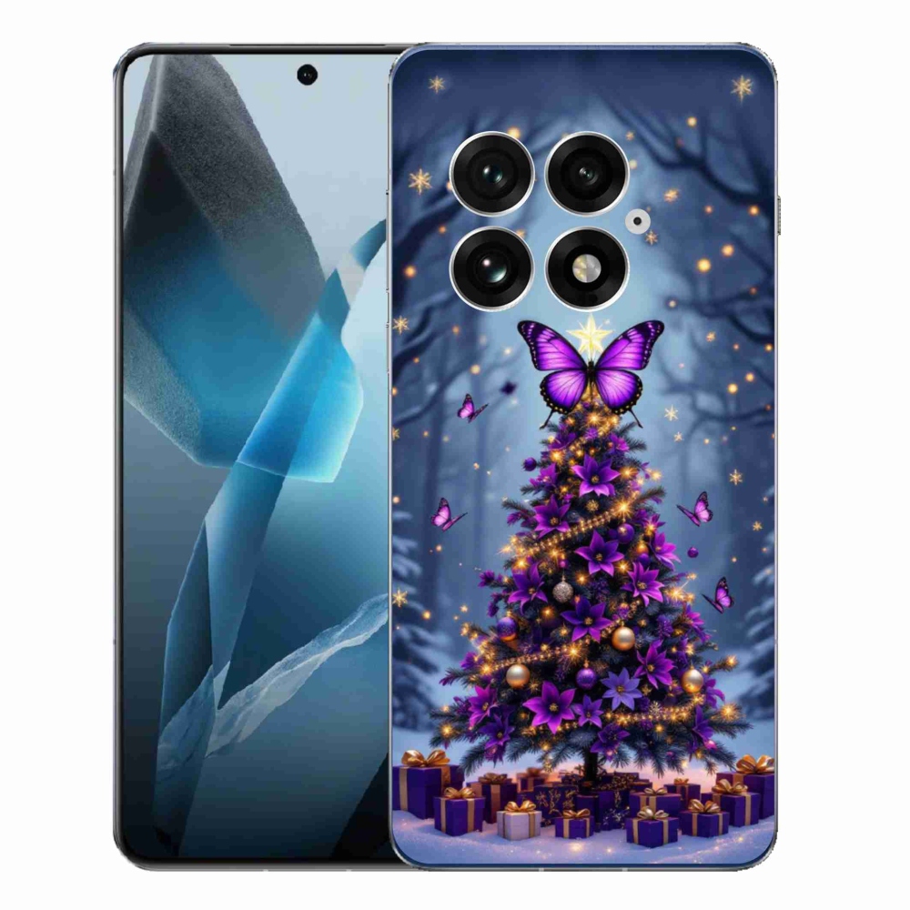 Gelový kryt mmCase na One Plus 13 - motýlí vánoční stromek