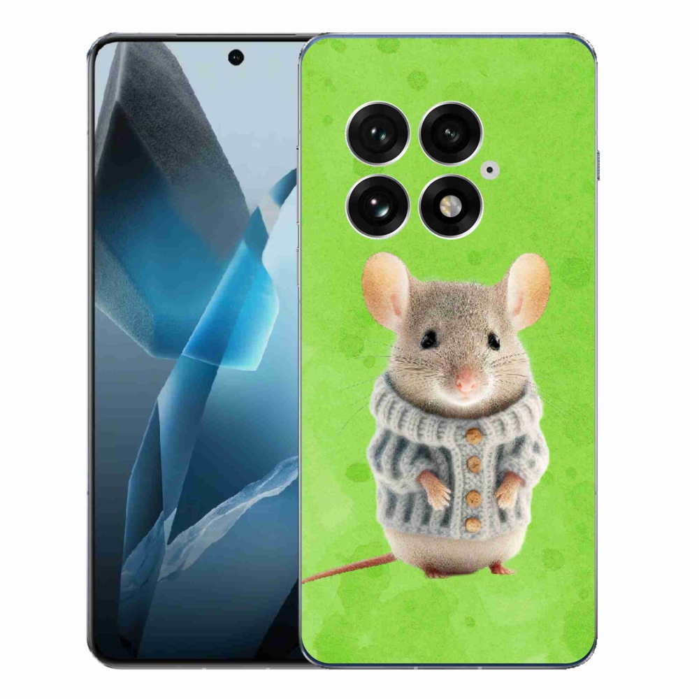 Gelový kryt mmCase na One Plus 13 - myška ve svetru