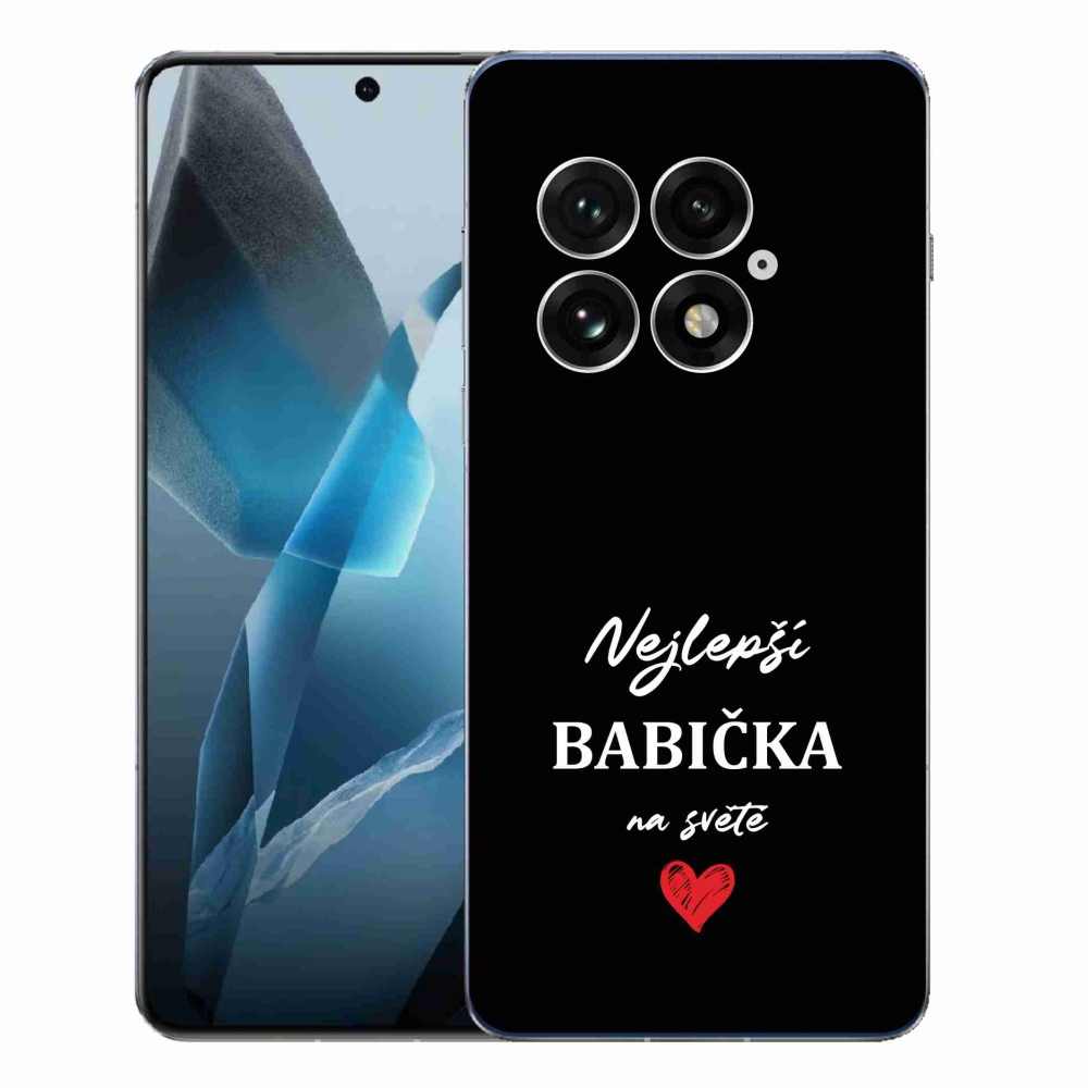 Gelový kryt mmCase na One Plus 13 - nejlepší babička 1 černé pozadí