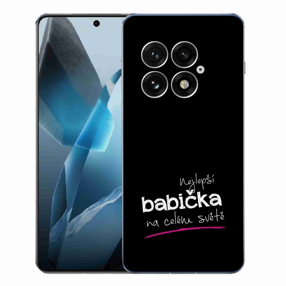 Gelový kryt mmCase na One Plus 13 - nejlepší babička 4 černé pozadí