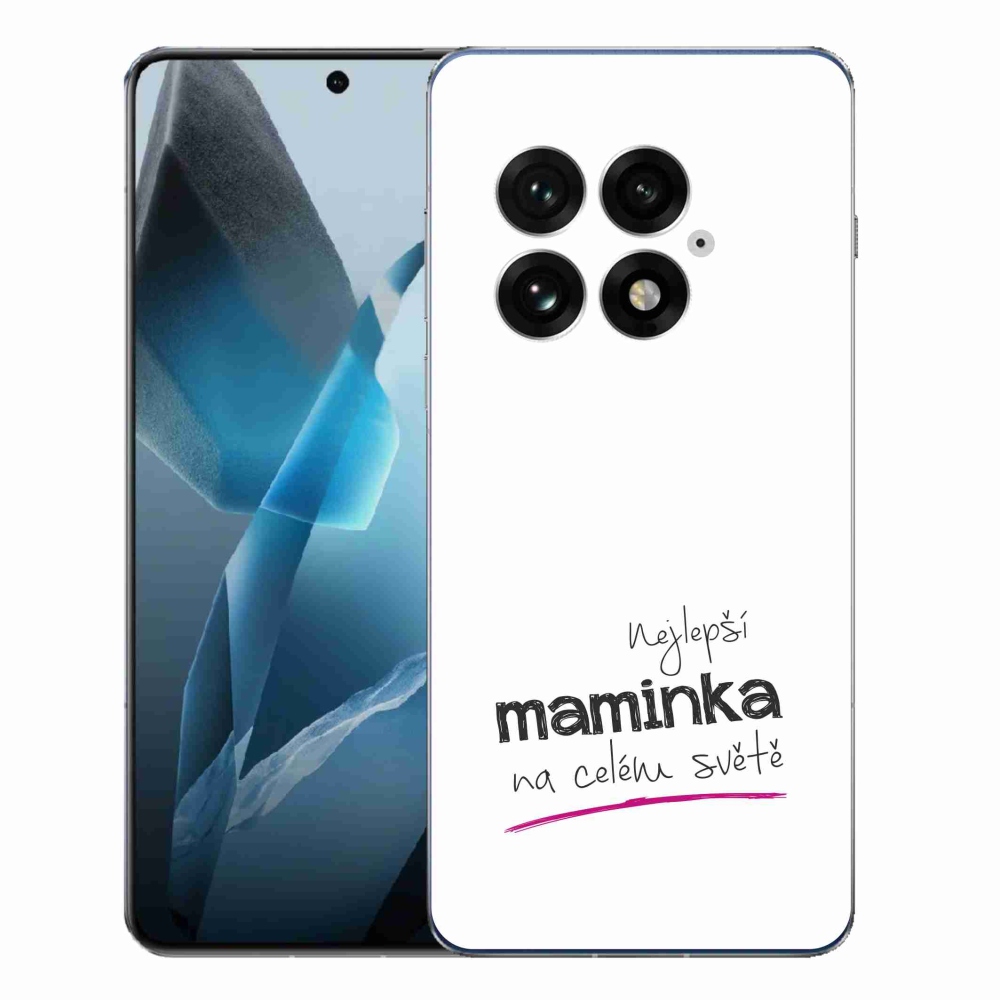 Gelový kryt mmCase na One Plus 13 - nejlepší maminka 4 bílé pozadí