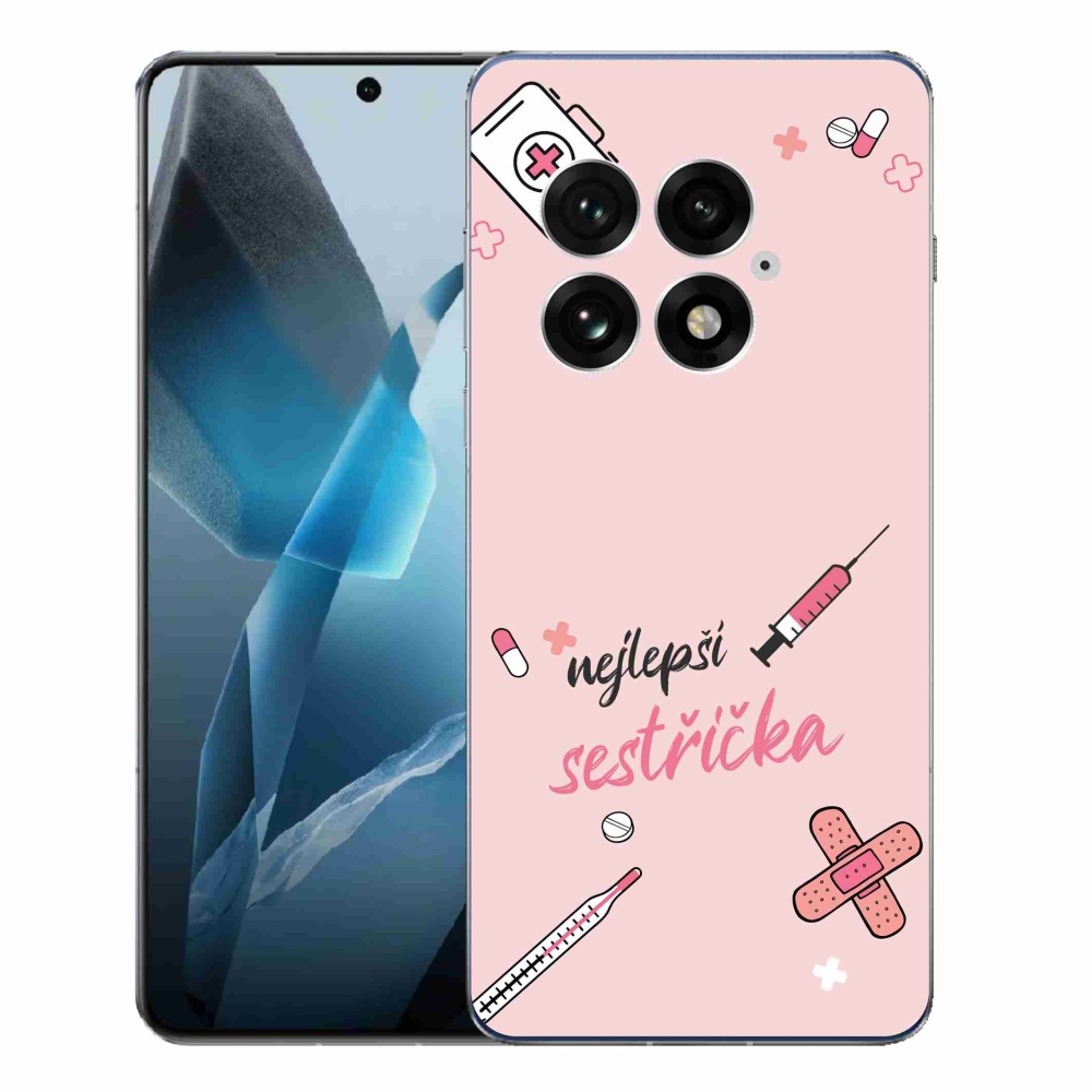 Gelový kryt mmCase na One Plus 13 - nejlepší sestřička růžové pozadí