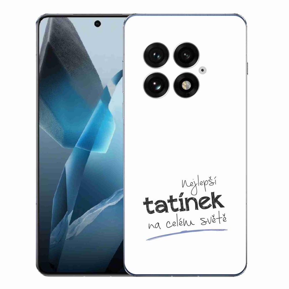 Gelový kryt mmCase na One Plus 13 - nejlepší tatínek 4 bílé pozadí