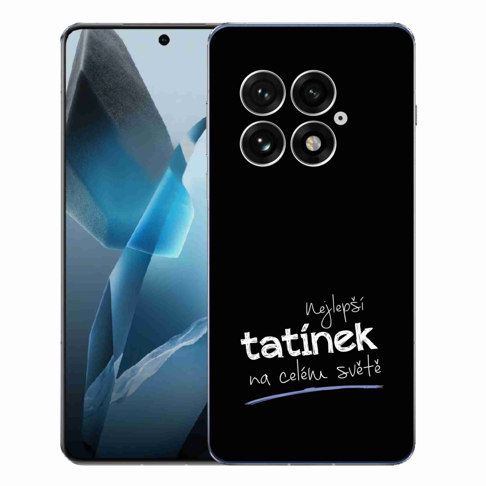 Gelový kryt mmCase na One Plus 13 - nejlepší tatínek 4 černé pozadí